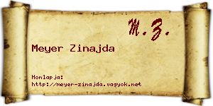Meyer Zinajda névjegykártya